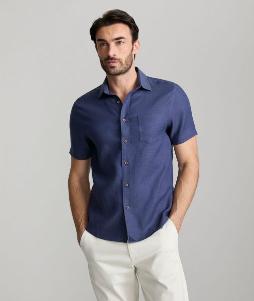 Wrinkle-Resistant Linen Short-Sleeve Cameron Shirt - Image 4