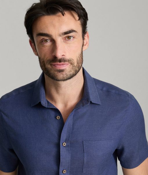 Wrinkle-Resistant Linen Short-Sleeve Cameron Shirt - Image 3