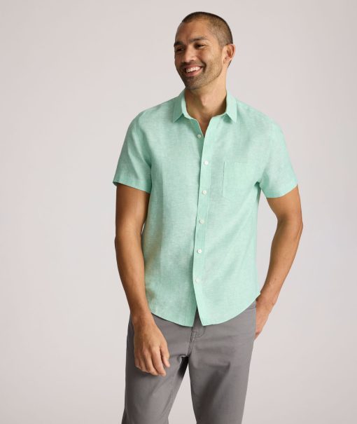 Wrinkle-Resistant Linen Short-Sleeve Cameron Shirt - Image 4