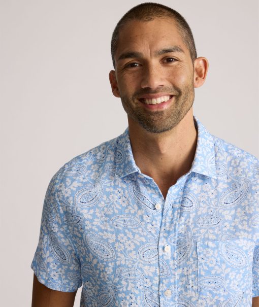 Linen Short-Sleeve Turner Shirt - Image 3